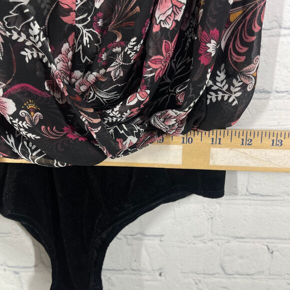 Misa Bodysuit Women XS Sleeveless Sheer Floral Cottage Whimsical Prairie Top - Picture 14 of 16